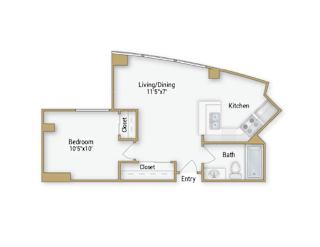 Marina floor plan at Towers at Rincon, California , 94105