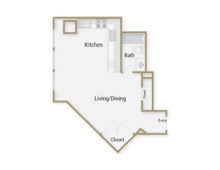 Nob Hill floor plan at Towers at Rincon, San Francisco