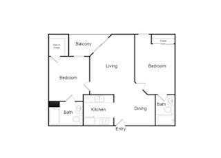 B20B Floor Plan at Plaza Lafayette, Los Angeles, CA 90057