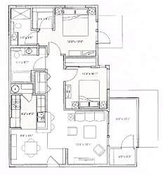 2D floor plan with two bedrooms and two bathrooms at Mullan Reserve Apartments, Missoula, Montana