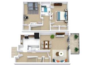2 bed 1 bath at The Madison Apartments and Townhomes, Georgia