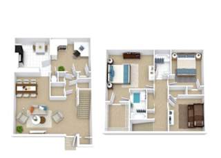 3 bed 2 bath A at The Madison Apartments and Townhomes, Lawrenceville, 30044