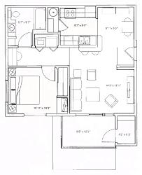 2D floor plan with two bedrooms and living space at Mullan Reserve Apartments, Montana