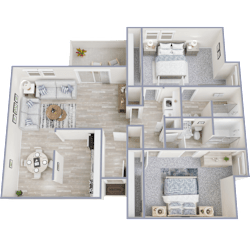 2 Bed 2 Bath-b Floor Plan at 400 Winchester, Atlanta, 30339