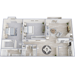2 Bed 2 Bath-a Floor Plan at 400 Winchester, Atlanta, GA