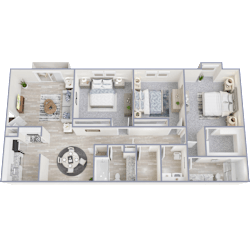 3 Bed 2 Bath-A Floor Plan at 400 Winchester, Georgia, 30339