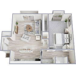 1Bed 1Bath-a Floor Plan at 400 Winchester, Atlanta