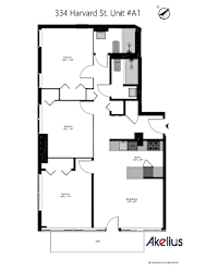 3 bedroom floorplan example UnitA1