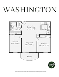 Floor Plan Two Bedroom One Bath Apartment