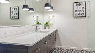 Bathroom with White Countertop at Rendezvous Urban Flats, Tucson, AZ