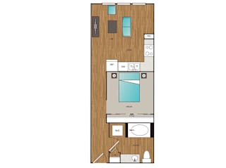 Main Street Flats Studio B + C Floor Plan