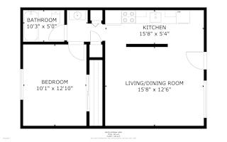 Creekside Apartments 1x1 A 2D Floor Plans