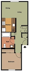 Wisteria Walk Apartments 1 Bed 1 Bath Floor Plan