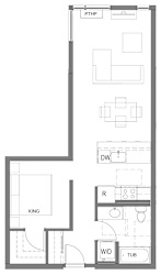 The Gabe Apartments in Portland, Oregon 1J Floor Plan