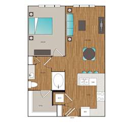 Main Street Flats Apartments 1x1 J Floor Plan