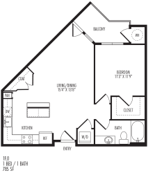 1F0 Floor Plan at TriVista on Speer, Colorado, 80204
