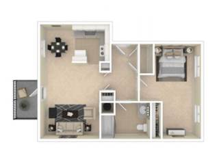 The Acres 1 Bed 1 Bath Floor Plan