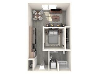 Tilian Open 1x1 A 3D Floor Plan