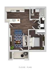 The Banks on Bradley Apartments 3D Floor Plans - 1x1