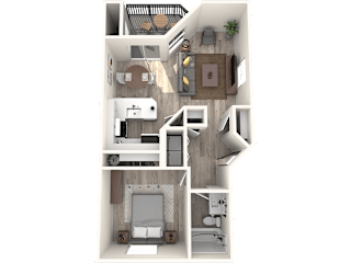 Atrio Luxury 1x1 Floor Plan