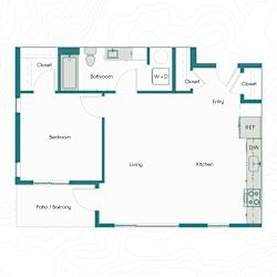 Bo Apartments 1x1 A Floor Plan