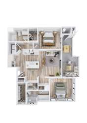 2 Bedroom Floor Plan at Aerie La Cholla, Tucson, AZ 85741