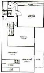 Ventana Apartments and Townhomes 2x1 Floor Plan