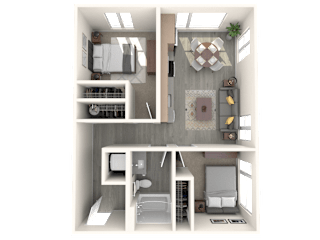 Tilian 2x1 A 3D Floor Plan