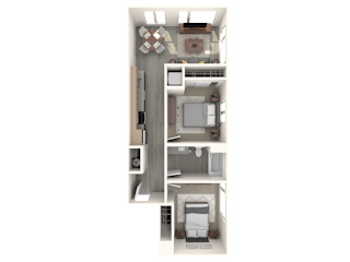 Tilian 2x1 B 3D Floor Plan