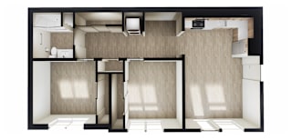 Three bed two bath floorplan at Cascade Landing Apartments, Oregon, 97701