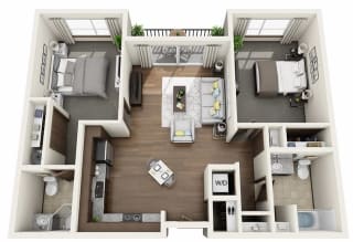 Boathouse Apartments 2x2 C Floor Plan