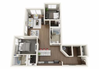 Boathouse Apartments 2x2 K Floor Plan