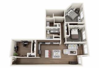 Boathouse Apartments 2x2 L Floor Plan