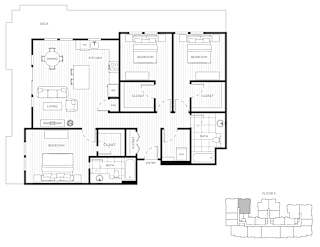 Floor plan for model 3-2B