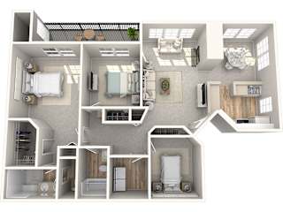 Keelers Corner Dogwood B 3D Floor Plan