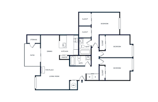 a floor plan of a house with an open floor plan