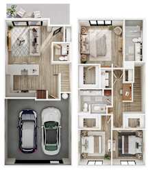 56th at Arcadia New Homes in Phoenix, Arizona 3x2.5 B Floor Plan