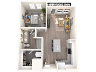 Corban Farms at Cane Ridge Apartments A2 3D Floor Plan
