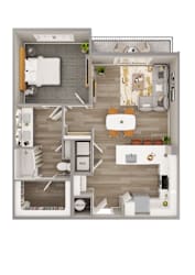 Lenox Bayside 3D Floor Plan A6 ALT