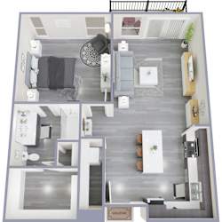 A 1Bed 1Bath Floor Plan at Rendezvous Urban Flats, Tucson