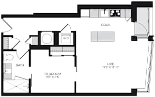 Alton District Luxury Apartments in Washington, DC A109 Floor Plan