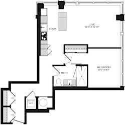 Alton District Luxury Apartments in Washington, DC A115 Floor Plan