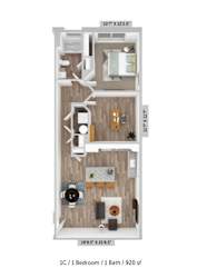 Alton Jefferson Park 1x1 C Floor Plan at Alton Jefferson Park, Colorado