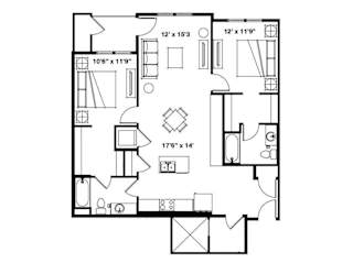 Alvera at the Meadows Apartments in American Fork, Utah Two Bedroom Floor Plan
