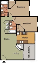 Alvista 23 Apartment Homes 2x2 Floor Plan
