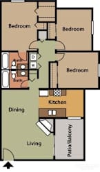 Alvista 23 Apartment Homes 3x2 Floor Plan