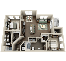 B2 Floor Plan at Arden Woods Apartments, Spring, 77389