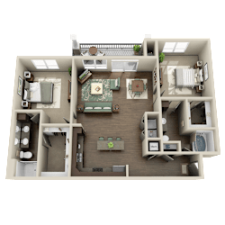 B3A Floor Plan at Arden Woods Apartments, Spring