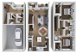 Ascend at Gateway Apartments in Denver, Colorado Townhome Floor Plan