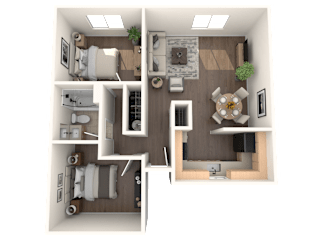 Aspire Eugene Apartments in Eugene, Oregon 2x1 Floor Plan